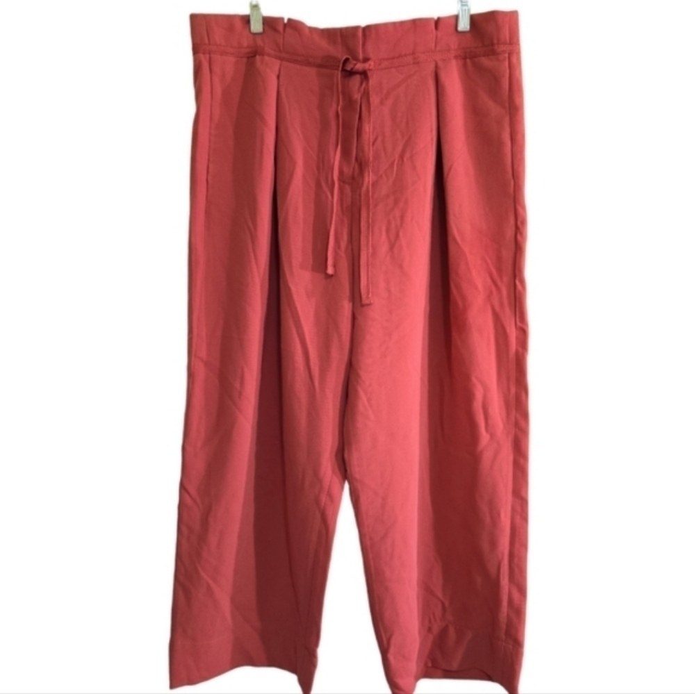 NWT Andrew Marc New York Ankle Trouser 8 Rose Pink Pleated Wide Straight Leg